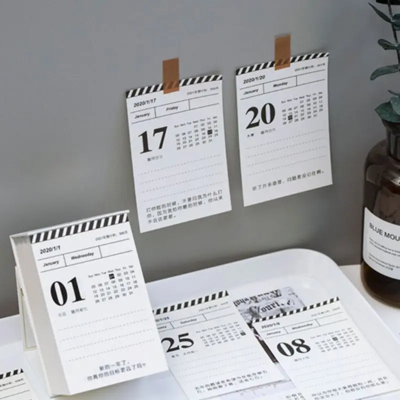 

Mini Simple 2020 Desk Calendars Learning Schedule PeriodicTable Planner Decor