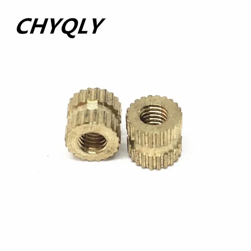 

M6 M8 M10 Brass Knurl Insert Nuts Copper Through-hole For Injection Moulding Round Shape Embedded Nuts