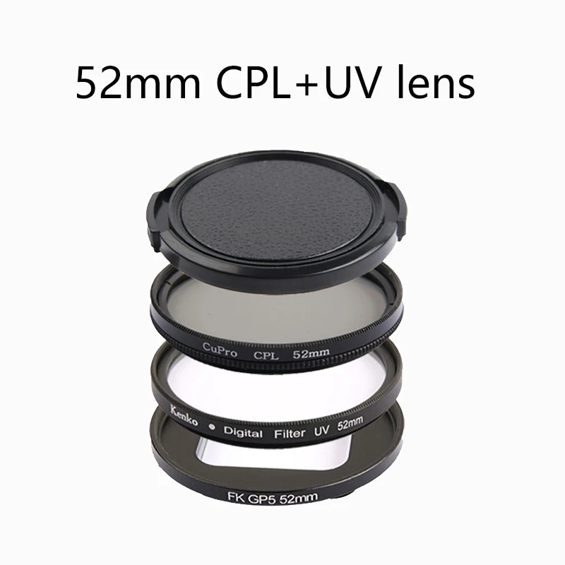 UV CPL Профессиональный 52 мм УФ-фильтр для GoPro Hero 5 6 7 черная Экшн-камера с крышкой объектива крепление для Go Pro 7 6 Аксессуары - Цвет: UV CPL