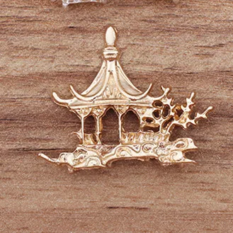 KC Gold 10 шт. 39*31 мм павильон из металлического сплава DIY ювелирных изделий KC Золото Серебро Золото павильон разъемы Шарм для изготовления ювелирных изделий - Цвет: KC Gold