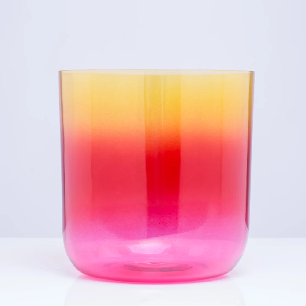 

7Inch Clear Rainbow Colored Quartz Crystal Singing Bowl + One Suede Mallet