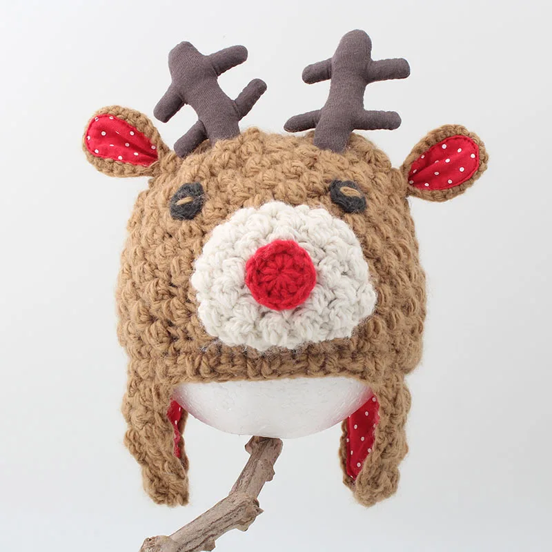 

Baby Hat Christmas New Year Winter Warm Wapiti Wool Cap Baby Girl Cute Stuff Things for a Newborn Boy Kids Lovely Hat 2019 New
