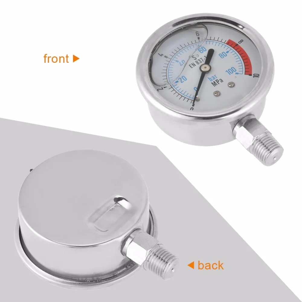 0-160Bar гидравлический Манометр 0~ 16Mpa 1/" NPT 60 мм циферблат воздуха гидравлический манометр воды метр