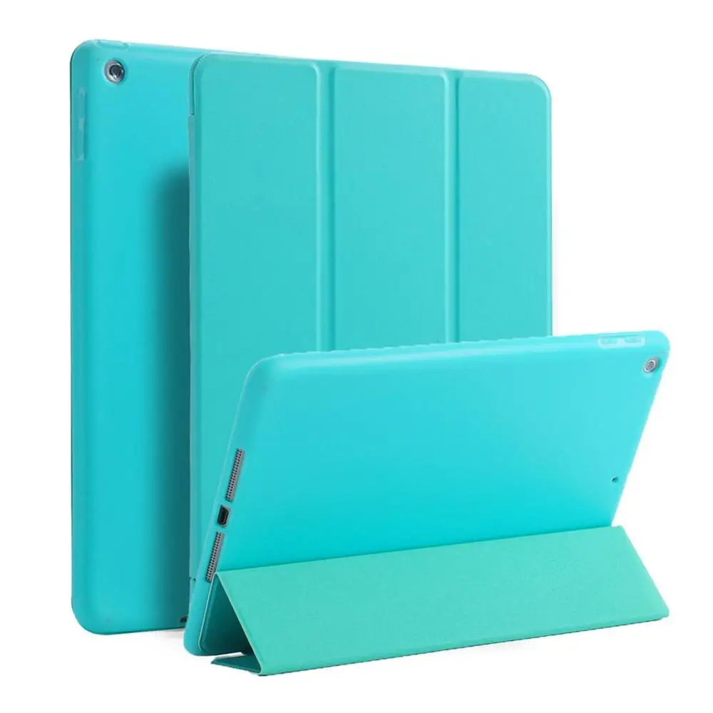 Мягкий силиконовый чехол для планшета из искусственной кожи, модный смарт-чехол с подставкой для планшетов, защитный чехол для iPad new 9,7 / - Цвет: Зеленый