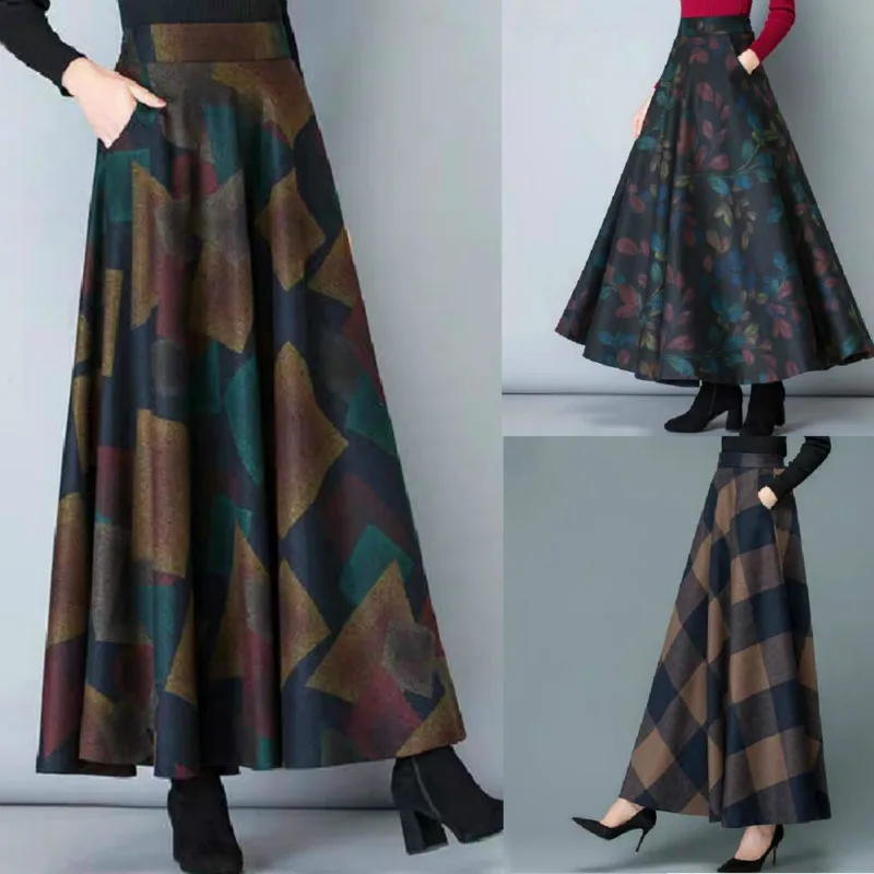 tre Begrænse Polar Autumn and Winter Plus Size Wool Plaid Skirt A-line Skirt Plus Size Skirt  Women's Skirt Women's Clothing _ - AliExpress Mobile