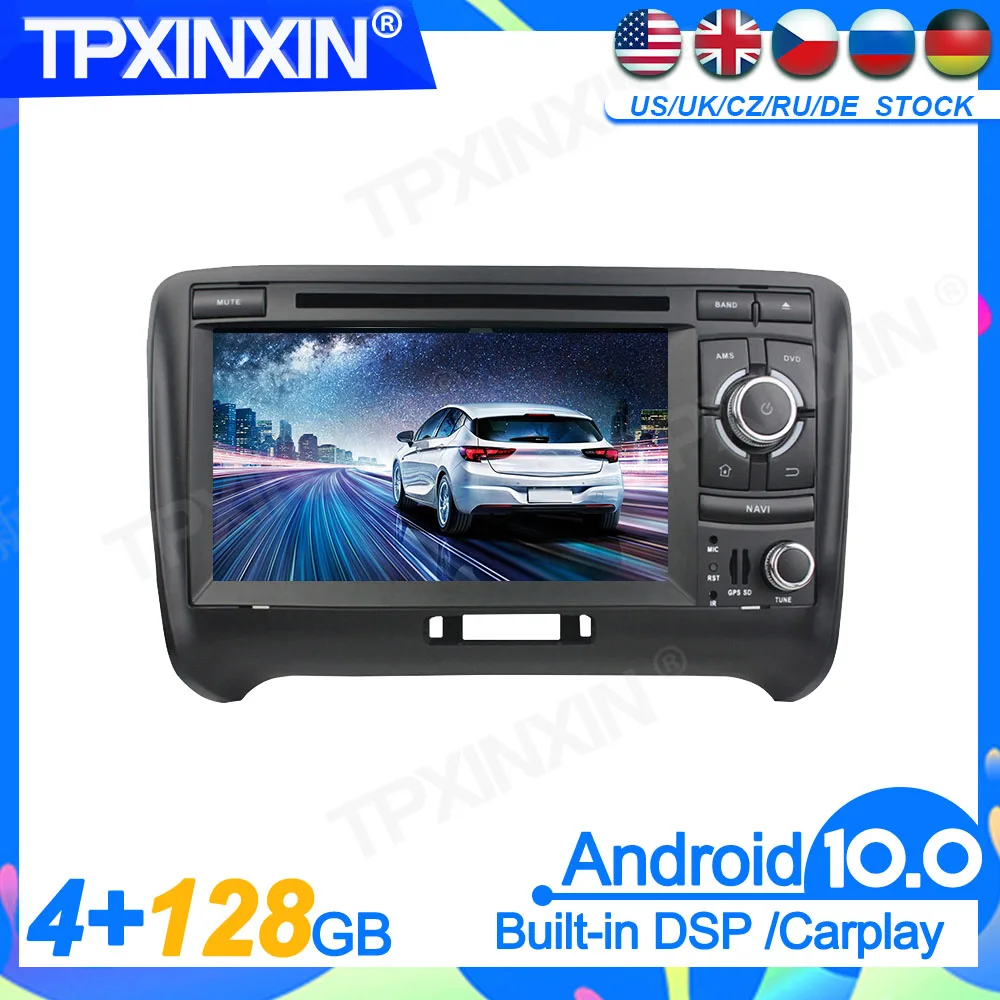 

128G Carplay Android 10.0 фотосессия для Audi TT 2006-2010 2011 2012 2013 GPS авто радио аудио музыка стерео головное устройство