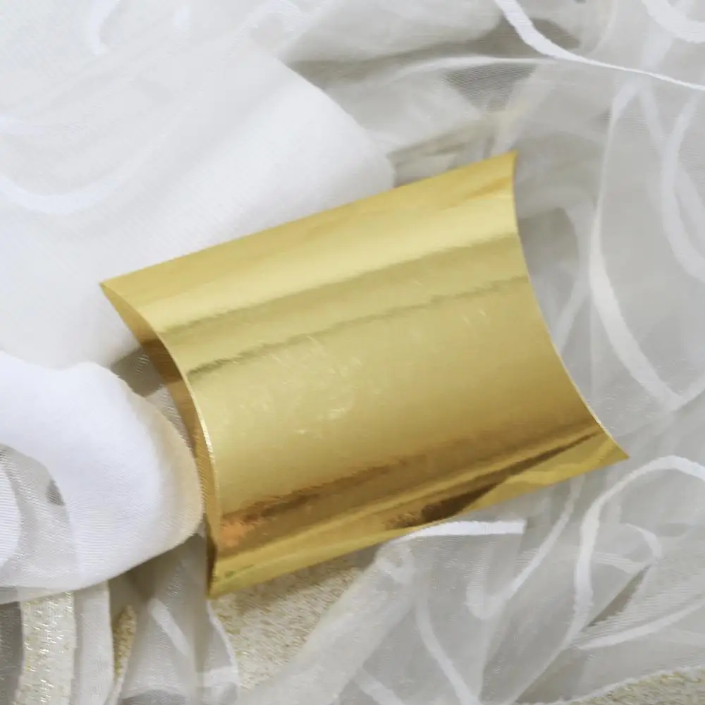 

10pcs/lot Metallic Paper Candy Wedding Boxes Pillow Candy Boxes Craft Paper Boxes Festival Invitation Card