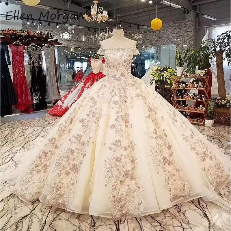 Vestidos De Novia Weddind платья Бальные элегантные 2019 без рукавов с открытыми плечами со шнуровкой со шлейфом Вышивка свадебная одежда