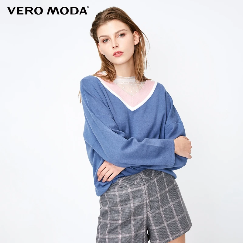 Vero Moda женский свитер свободного кроя с v-образным вырезом и открытыми плечами | 319113501