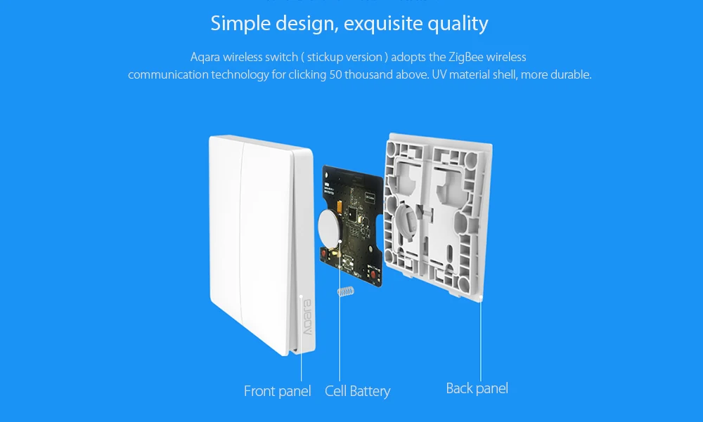 Aqara, умный светильник, переключатель, беспроводная версия, одиночный ключ, Aqara, умный светильник ZigBee, настенный переключатель