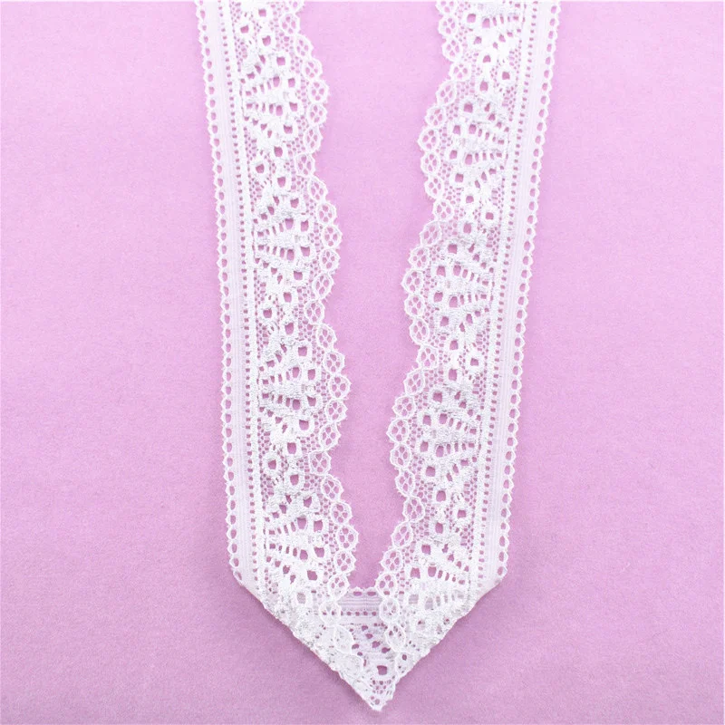 Lace Ribbon Lace Sewing Supplies Lace Sewing Accessories Lace Accessories Lace Garment Accessories Clothing Accessories Stretch Elastic 30mm Wide Embroidered Cotton Elasticity Trim for Sewing