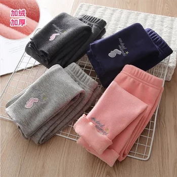 

2019 Warm 2 3 4 6 8 10 Years Children Clothing Cute Cartoon Animal Letter Kids Baby Girls Winter Plus Velvet Thickening Leggings