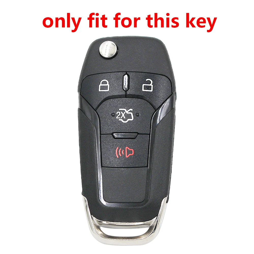 Kirtlandi 실리콘 키 케이스 커버 홀더 Ford Fusion Ka GM 2014 2015 2016 2018 2020 플립 접이식 자동차 키 커버 키 체인 Fob