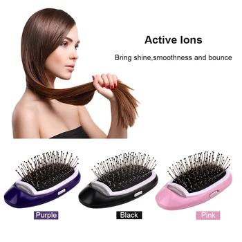 

Portable Electric Ionic Hair Brush Magic Hair Comb Negative Ions Hairbrush Hair Modeling Styling Comb No More Frizz Hair Combs