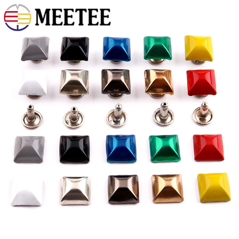Meetee 10 компл. Квадратные Заклепки пряжки двухсторонние грибные гвозди оснастки пряжки Сделай Сам сшитые вручную Лоскутные кожаные ремесла аксессуары