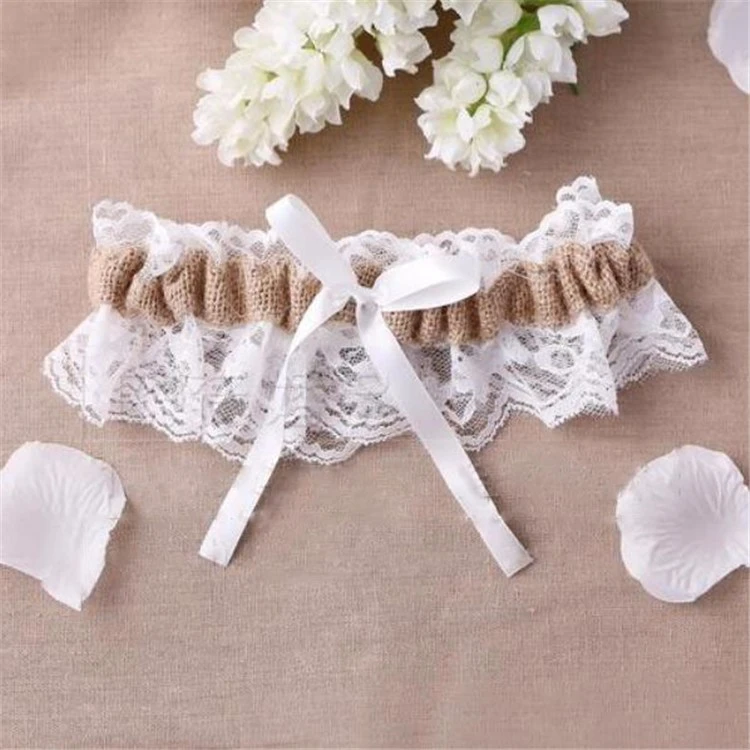 Rustic wedding garter Clearance