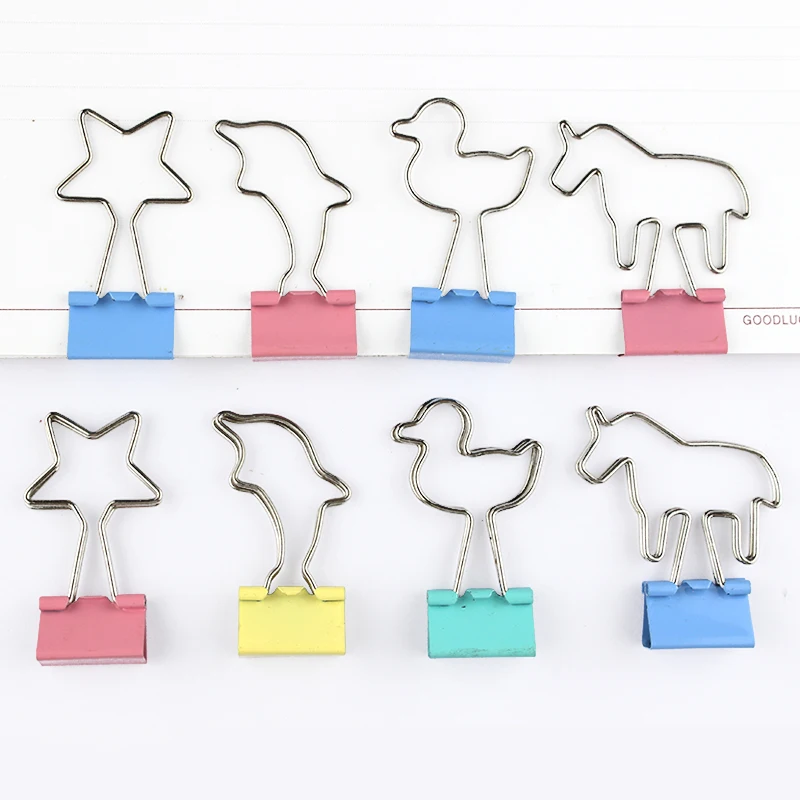 

Office Supplies paper clamp clip photo mini Small Fresh Folder Mixed 50 Binder Clips Cute Paper Clips Office Table Accessories