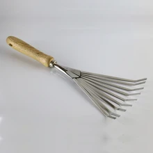 Ручной грабли для листьев Вентилятор из нержавеющей стали грабли