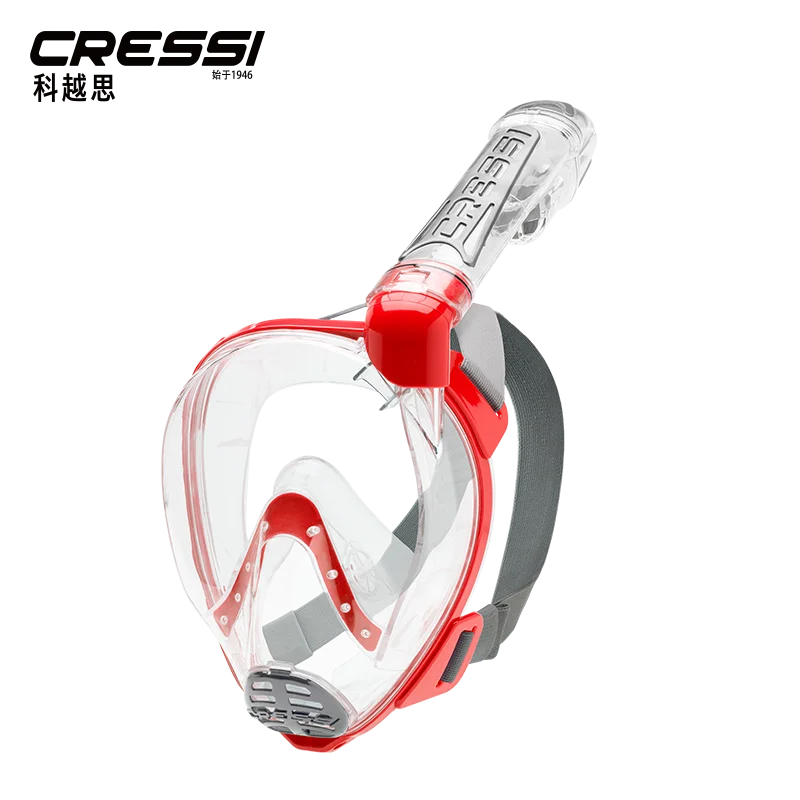 CLEAR RED Cressi DUKE Маска Для Сноркелинга для взрослых, маска для лица, сухая маска для сноркелинга, широкая прозрачная маска для глаз, анти-туман, легкое дыхание, новинка - Цвет: CLEAR RED