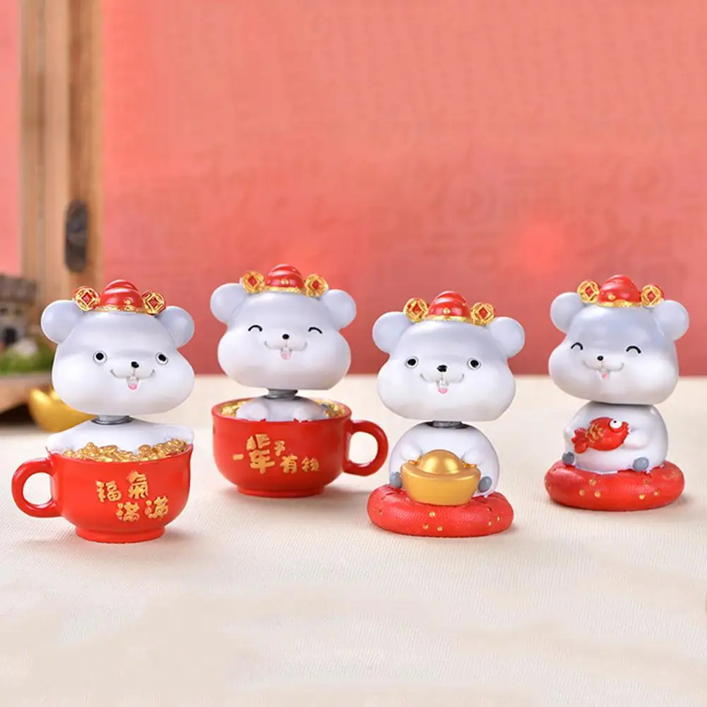 

2020 New Year Chinese Style Mouse Rat Resin Model Figurines Miniature Landscape Decoration Crafts Miniature Office Home Decor