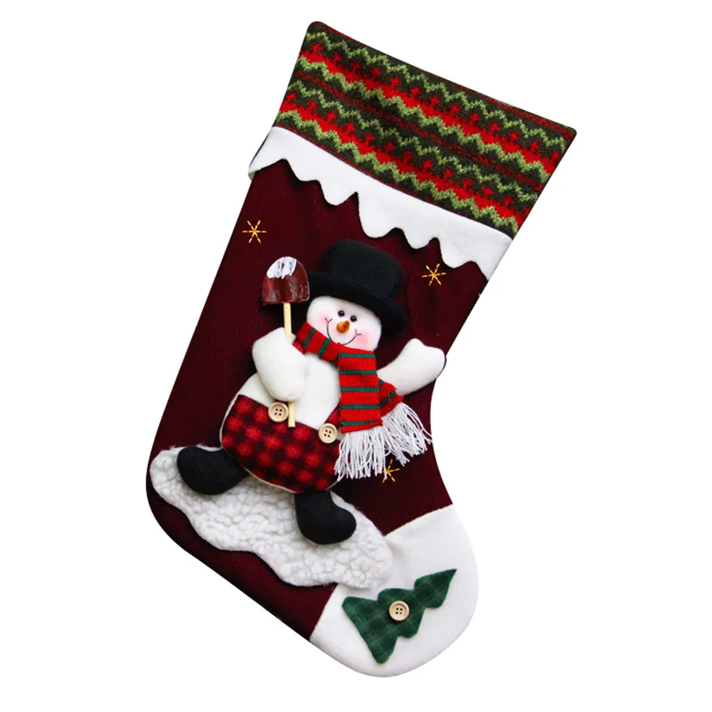 Christmas Decoration Candy Bag Navidad Santa Socks Bag Christmas Decoration Pendant Christmas Gift Рождественские Чулки