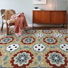 Коврик AOVOLL для гостиной, коврики для детской комнаты, модный современный желтый белый красный коричневый цветочный этнический стиль, кухонный коврик