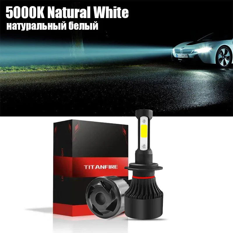 5000K TF30 4-х сторонний 3000K 6000K 8000K 100W 10000lm 9005 9006 H11 H4 H7 Автомобильный светодиодный фары для авто светодиодный HB3 HB4 9007 HB5 фары - Испускаемый цвет: 5000K