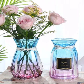 

A Europe Hydroponics Glass Vase Transparent Lily Riches And Honour Bamboo Babysbreath Dried Flowers Small Insert Vase Ornament