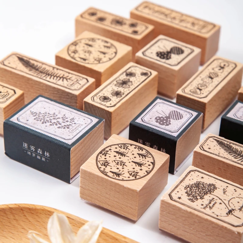 Arichtop Leaves Forest Plants Daily Planner Stamp Scrapbooking DIY Picture Making Stationery Crafts Wooden Rubber Stamp 