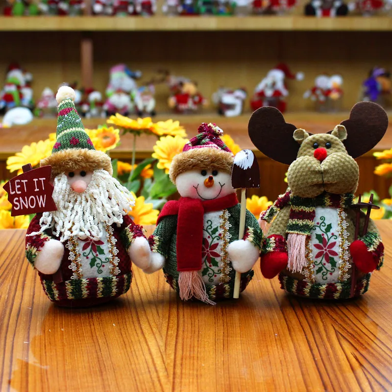 Милый Санта Клаус Снеговик Лось Олень поставки Декоративная скатерть ручной работы Новогодние куклы счастливый подарок для детей