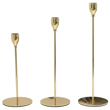 

Metal Romantic Candle Holder Gold Single Head Table Decorations for Home Portable Metal Gold Candle Simple Nordic Style GG50zt