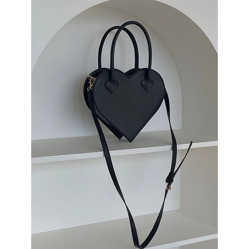 Black Heart Shaped Bag, Black Heart Shaped Pouch