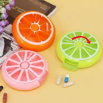 

Lovely Cute Fruit Shape Mini Medicine Pill Box Portable 7 Days Weekly Travel Medicine Holder Tablet Storage Case Container
