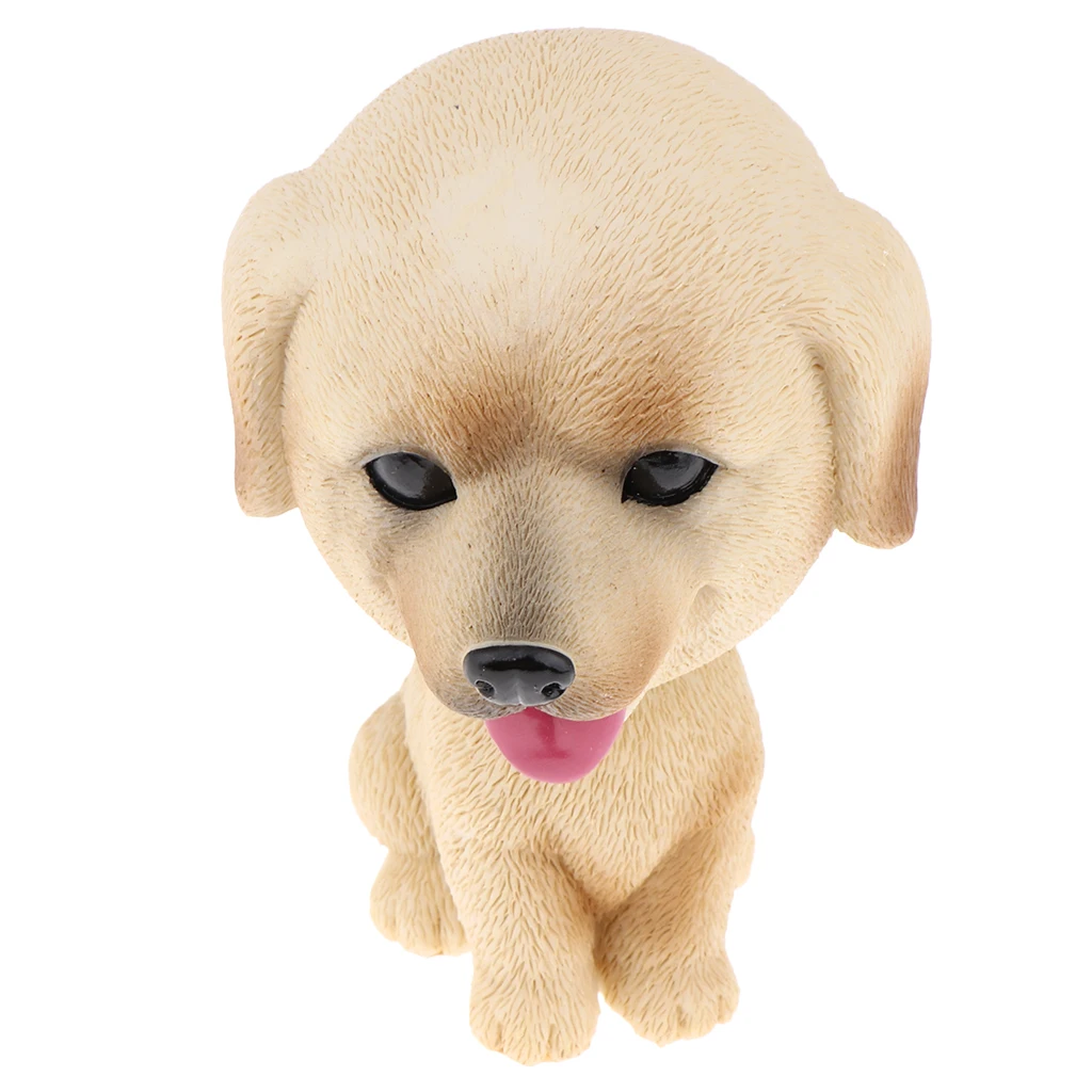 Resin Shaking Head Puppy Doll Nodding Bobbing Dog Toy Car Interior Decor - Labrador