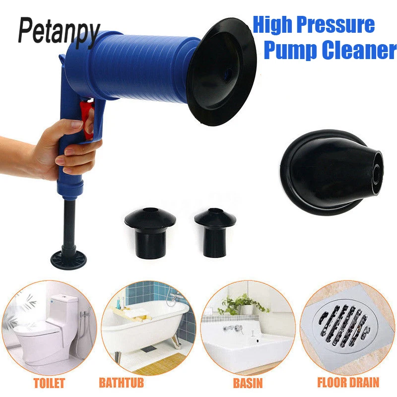 

Drop Shipping Home High Pressure Air Drain Blaster Pump Plunger Sink Pipe Clog Remover Toilets Bathroom Kitchen Cleaner Kit