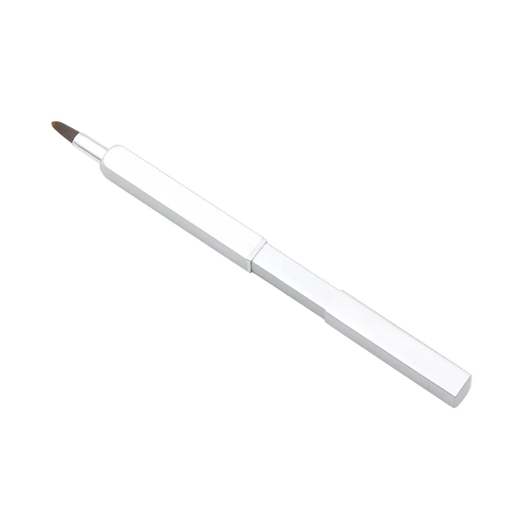 Белый Portable Retractable Lip Brush Artificial Fiber Hair Lipstick Color Makeup Cosmetic Tool For Lips Makeup Brush - Handle Color: Белый