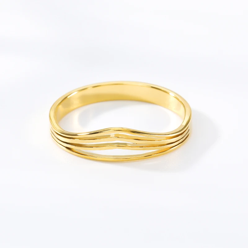 

New Arrival Golden Stainless Steel Ring Multi-Layer Accessories Fashion Silver Plated Unique Style Women Gift Jewelry Accessorie