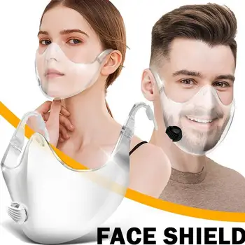 

Updated Valve Breathable Adult Mask Clear Mouth Shield Reusable Plastic Transparent Mask Face Protection Mouth Cover