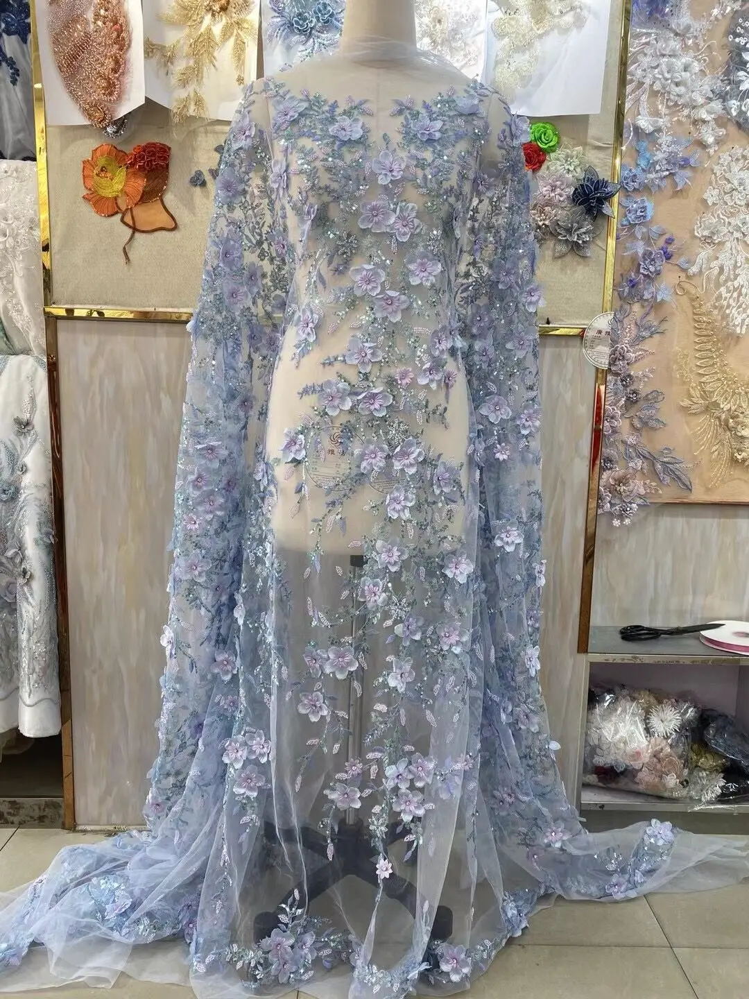 

Nigerian Mesh Lace Fabrics with stone L-2888814 African Lace Fabric High Quality French Tulle Lace Fabirc