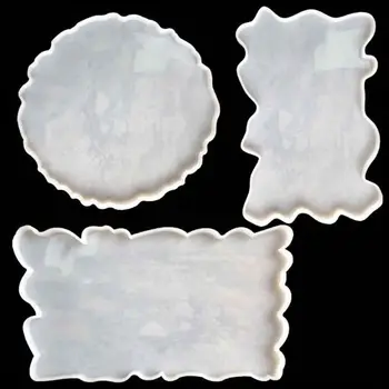 

3Pcs Big Rectangle Round Plate Resin Mold Kit Flexible Silicone Oversized Fruit Disc Tray Resin Mold Clear Art Crafts