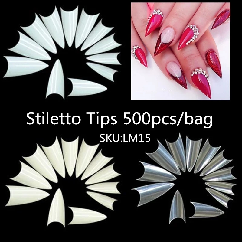 Stiletto Tips Natural Coffin Nails