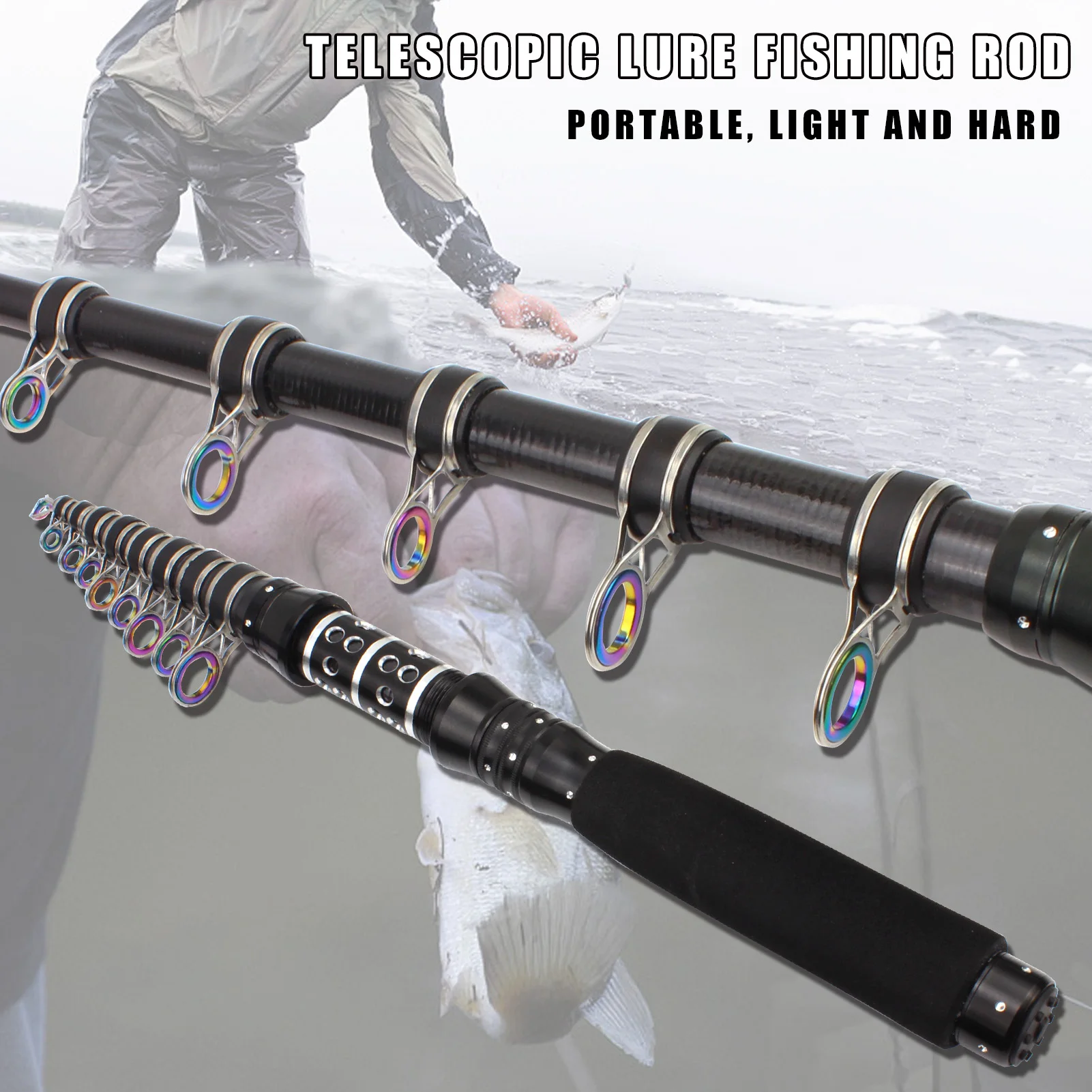 1.5M 1.8M 2.1M 2.4M 2.7M 3.0M Carbon Telescopic Fishing Rod Ultra