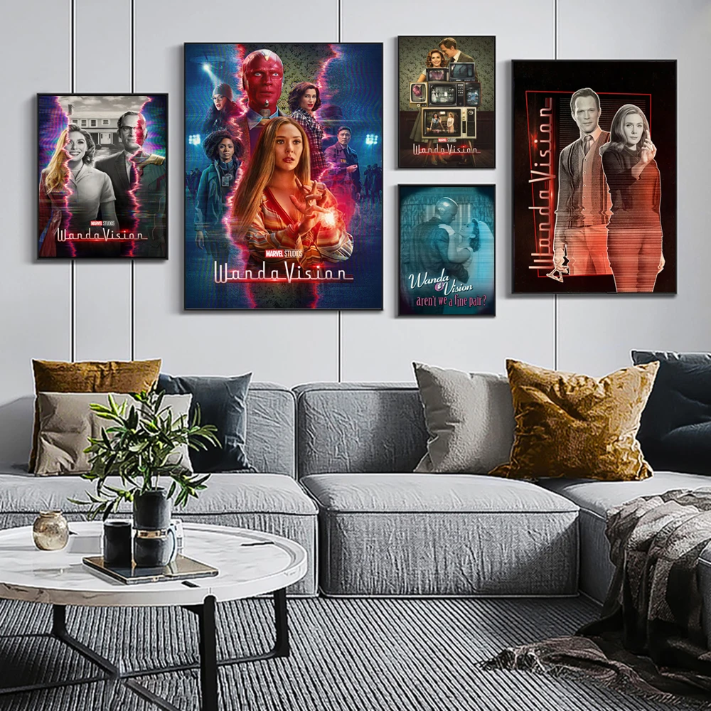 

Wandavision TV Show Retro Posters and Prints Marvel The Avengers Canvas Paintings on the Wall Art Pictures Home Decoration