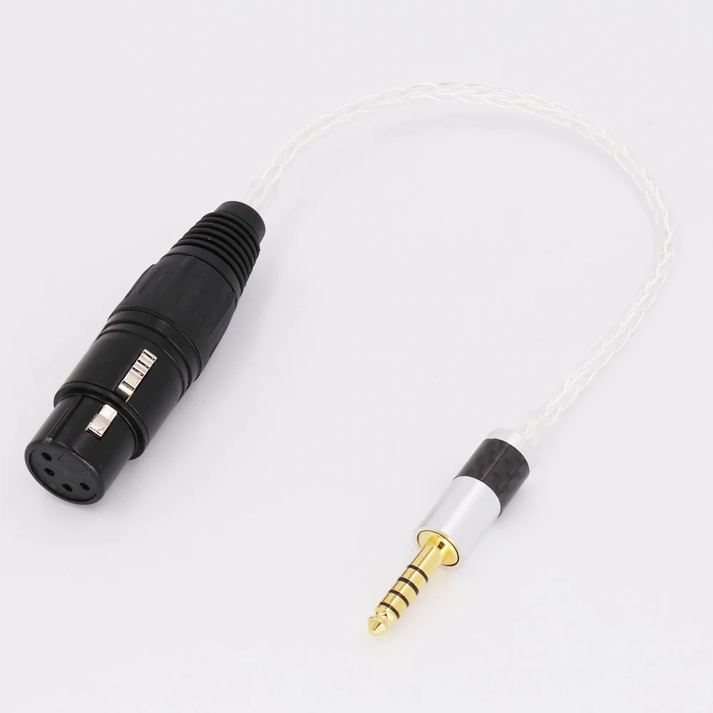 Moonsaudio 8 Cores Silver Plated 4-pin xlr male to 4.4mm female audio adapter for Sony headphone Cable 10cm 