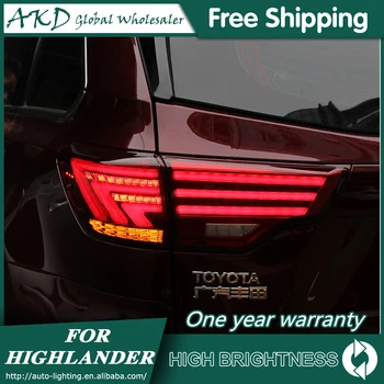 

For Car Toyota Highlander Kluger 2015-2020 Tail Lamp Led Fog Lights DRL Day Running Light Tuning Car Accessories Tail Lights