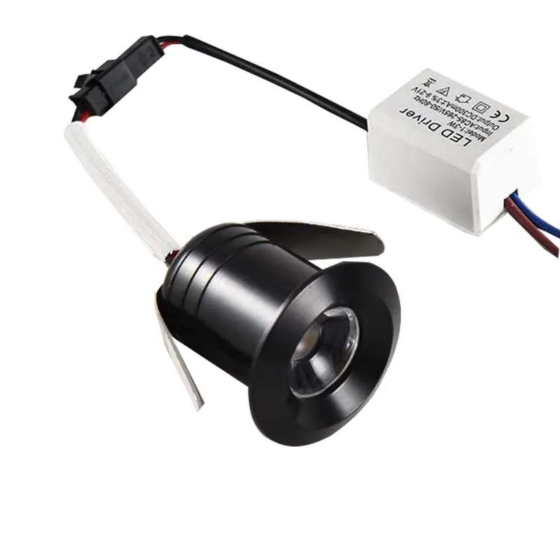 

Silvery/Black/White Dimmable Mini LED Downlights 3W 28mm 85V-240V Jewelry Display Ceiling Recessed Cabinet Spot Lamp