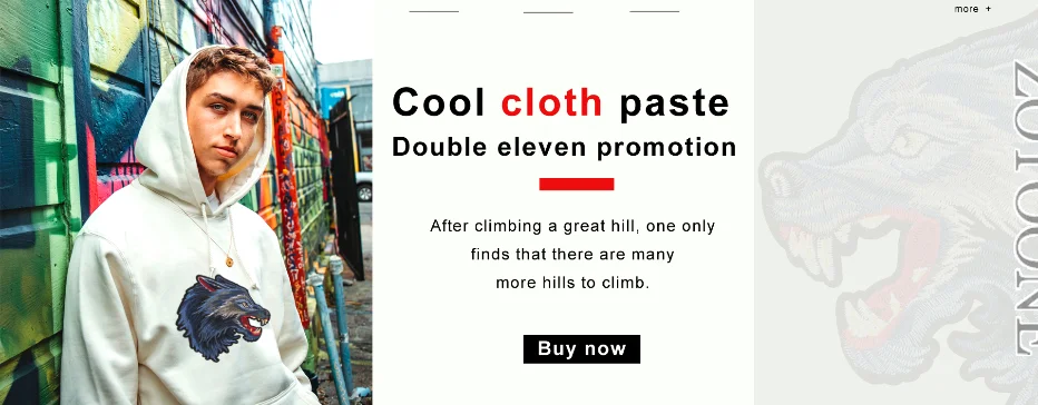 Wolf Head Iron on Patches for Clothing DIY Embroidery Stripe on Clothes Animal Sequin Applique Badge Applique Cloth Fabric Craft