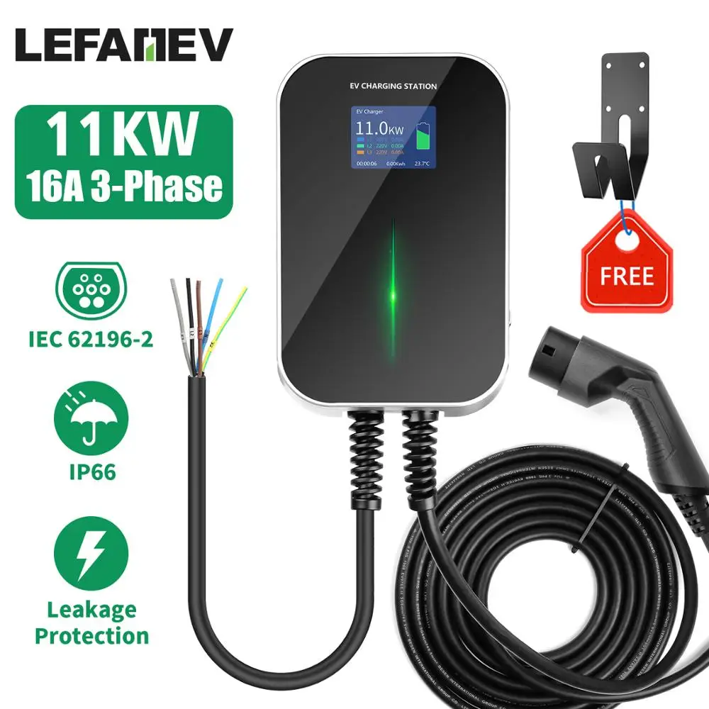 EVCharger16A3PhaseElectricVehicleChargingStationEVSEWallbox