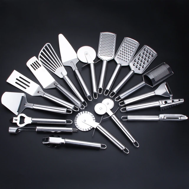 21PCS Kitchen Gadget Vegetable Fruit Peeler Grater Cutter Garlic Grinder Cheese Slicer Pizza Cutter Cake Shovel Bakeware Tools