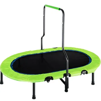 

Kids Trampoline with Handrail and Safety Cover, Mini Parent-Child Trampoline for Two Kids, Foldable No-Spring Band Rebounder (
